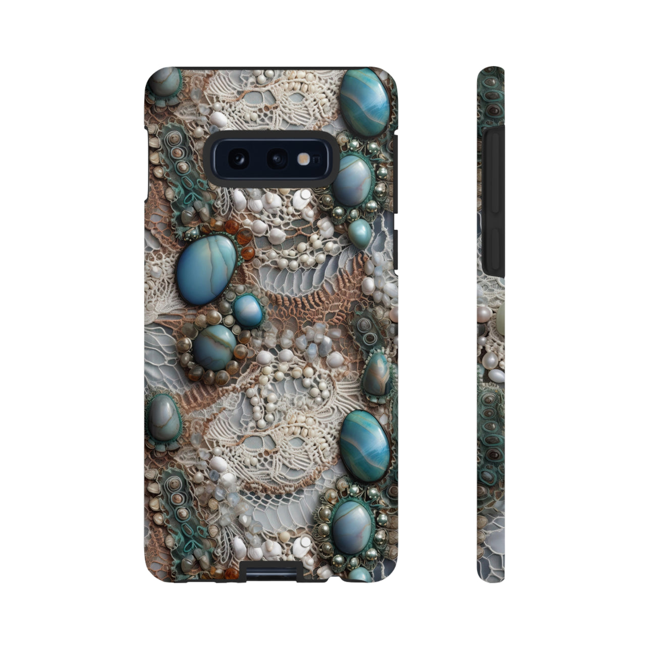 Boho Agate and Lace Tough Cases for Samsung Galaxy S10, Samsung Galaxy S10E, and Samsung Galaxy S10 Plus