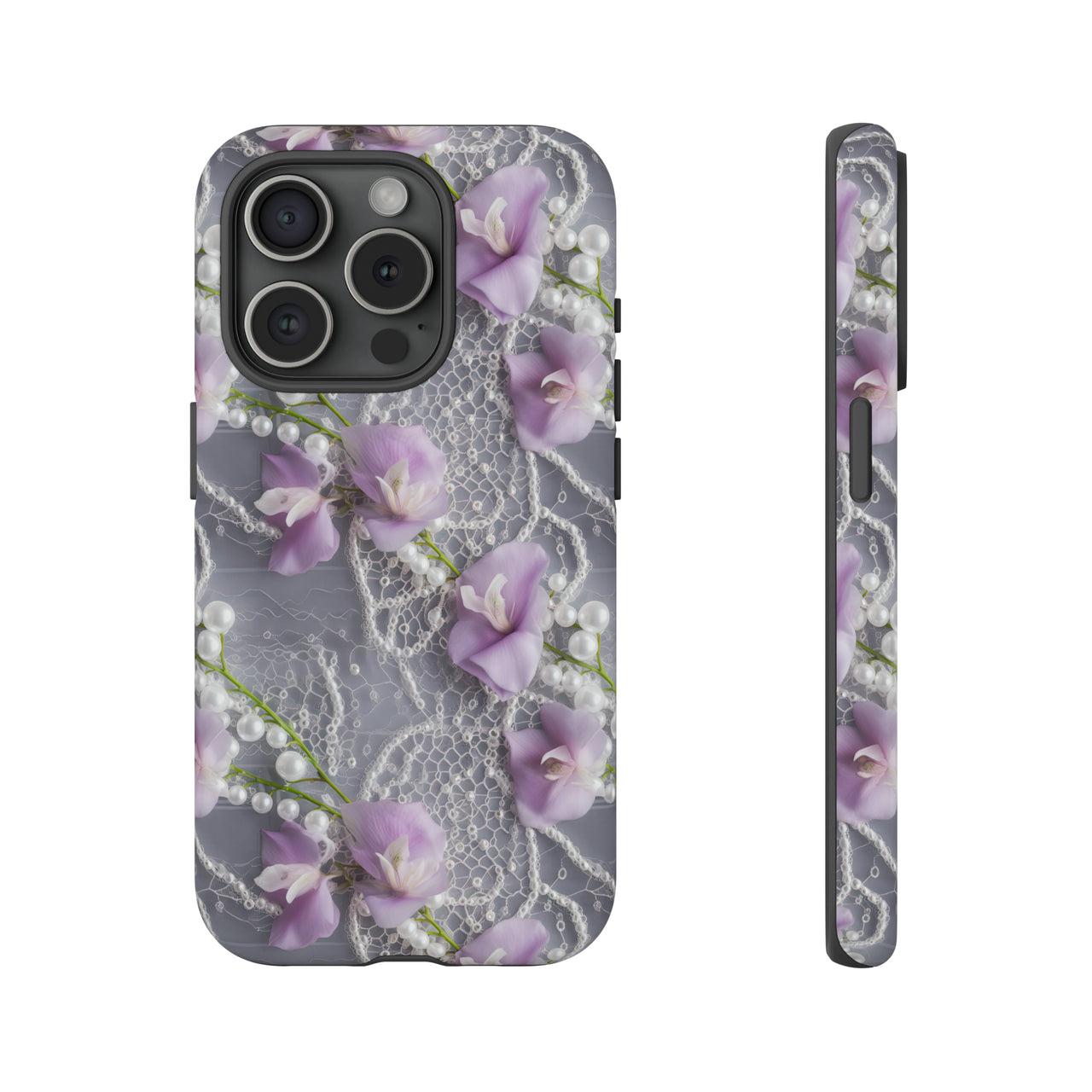 Purple Sweet Pea Tough Case for iPhone 15, iPhone 15 Pro, iPhone 15 Plus, and iPhone 15 Pro Max