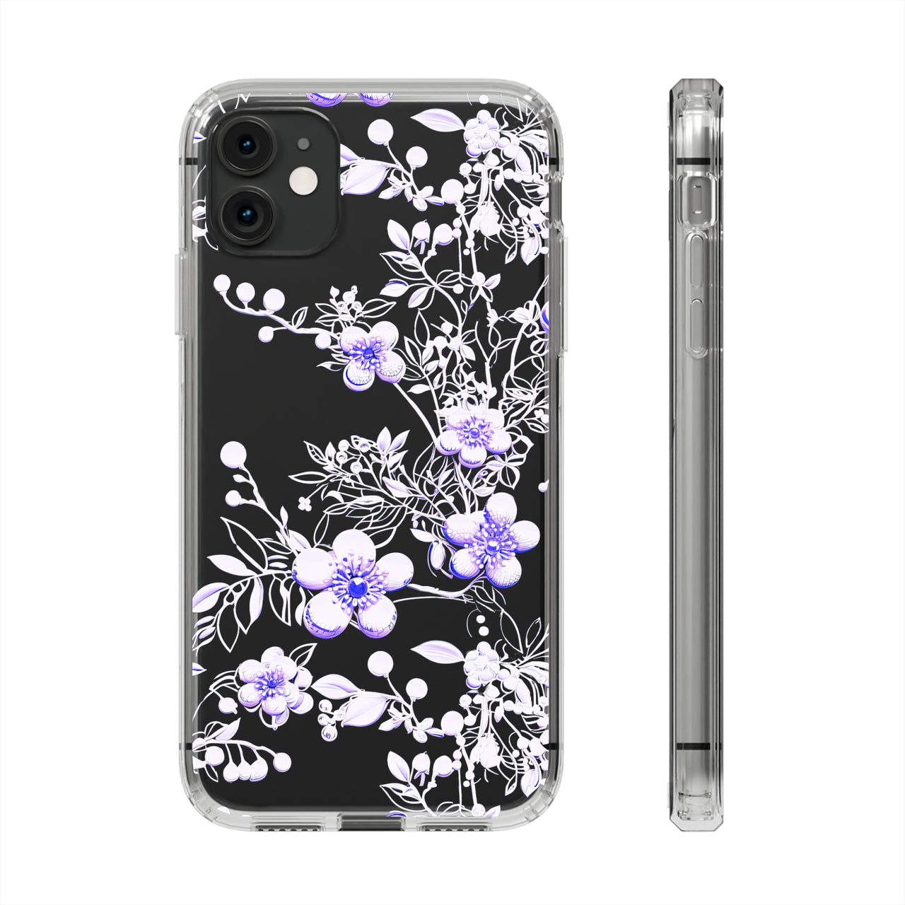 *Clear Case* Purple Petals - iPhone 11, iPhone 11 Pro, iPhone 11 Pro Max - Supports Wireless Charging