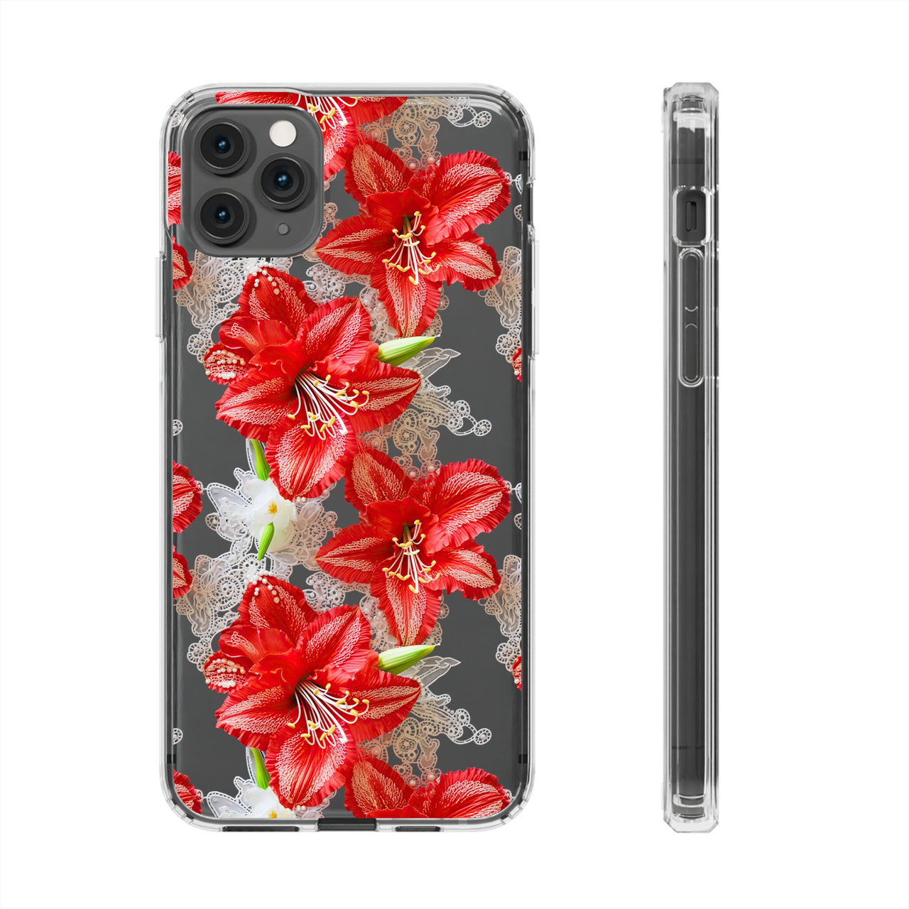 *Clear Case* Enchanting Amaryllis - iPhone 11, iPhone 11 Pro, iPhone 11 Pro Max - Supports Wireless Charging