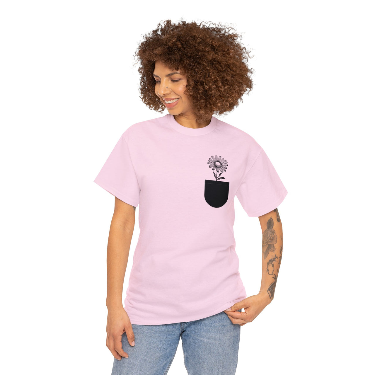 Pocket Daisy Unisex Heavy Cotton Tee