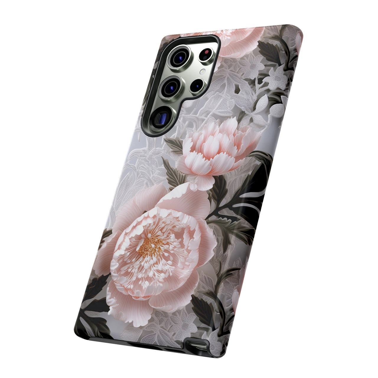 Pink Peony Tough Cases for Samsung Galaxy S23, Samsung Galaxy S23 Plus, and Samsung Galaxy S23 Ultra