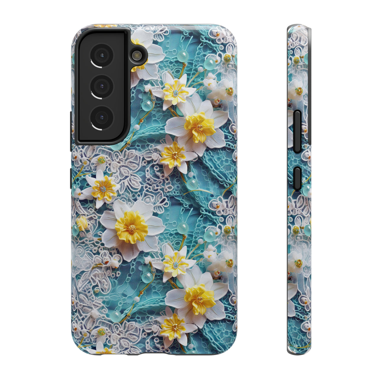 Daffodil for March Birthday - Impact-Resistant Case for Samsung Galaxy S22, Samsung Galaxy S22 Plus, and Samsung Galaxy S22 Ultra. Supports Wireless Charging.