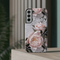 Thumbnail for Pink Peony Impact-Resistant Cases for Samsung Galaxy S22, Samsung Galaxy S22 Plus, and Samsung Galaxy S22 Ultra. Supports Wireless Charging.