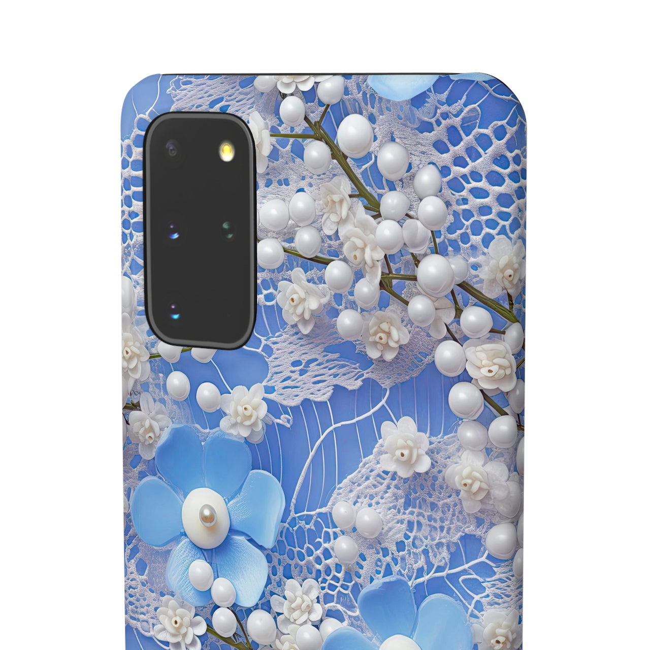 Pearls and Lace on Baby Blue - Snap Case for Samsung Galaxy S20, Samsung Galaxy S20+, Samsung Galaxy S20 Ultra, & Samsung Galaxy S20 FE