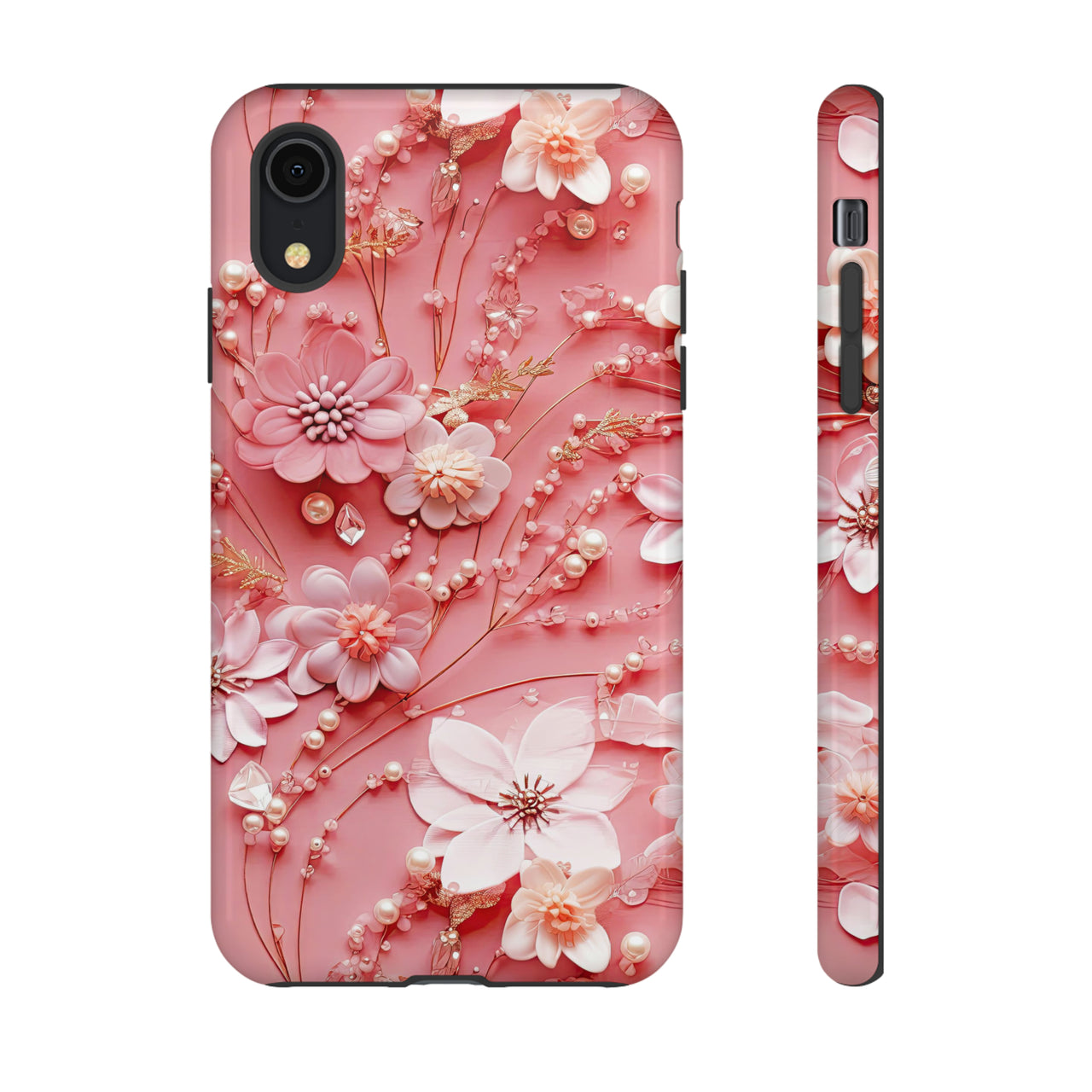 Floral Champagne Toast Tough Cases for iPhone X, iPhone XR, iPhone XS, and iPhone XS MAX