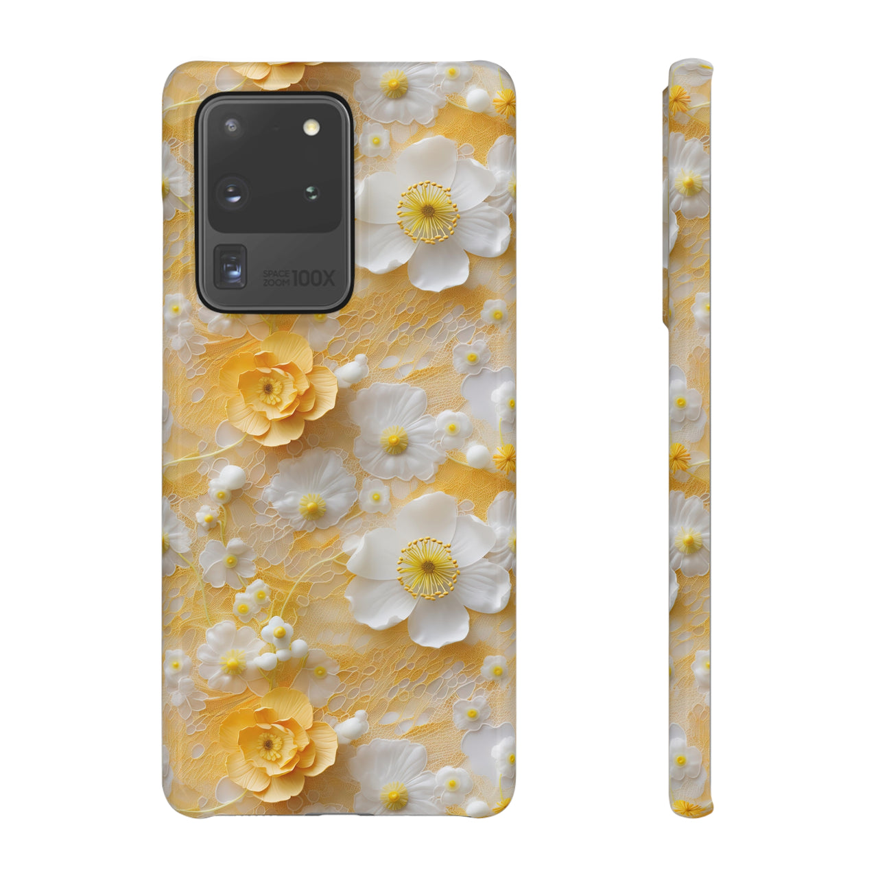 Yellow Floral - Snap Case for Samsung Galaxy S20, Samsung Galaxy S20+, Samsung Galaxy S20 Ultra, & Samsung Galaxy S20 FE