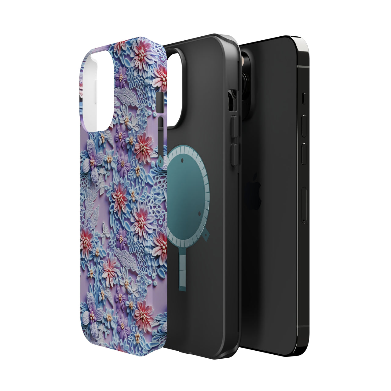 Cotton Candy Meadow - MagSafe Tough Cases for iPhone 13, iPhone 13 Mini, iPhone 13 Pro, and iPhone 13 Pro Max.