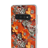 Thumbnail for Orange Petals in Silver Tapestry - Flexi Cases for Samsung Galaxy S10, Samsung Galaxy S10E, & Samsung Galaxy S10 Plus