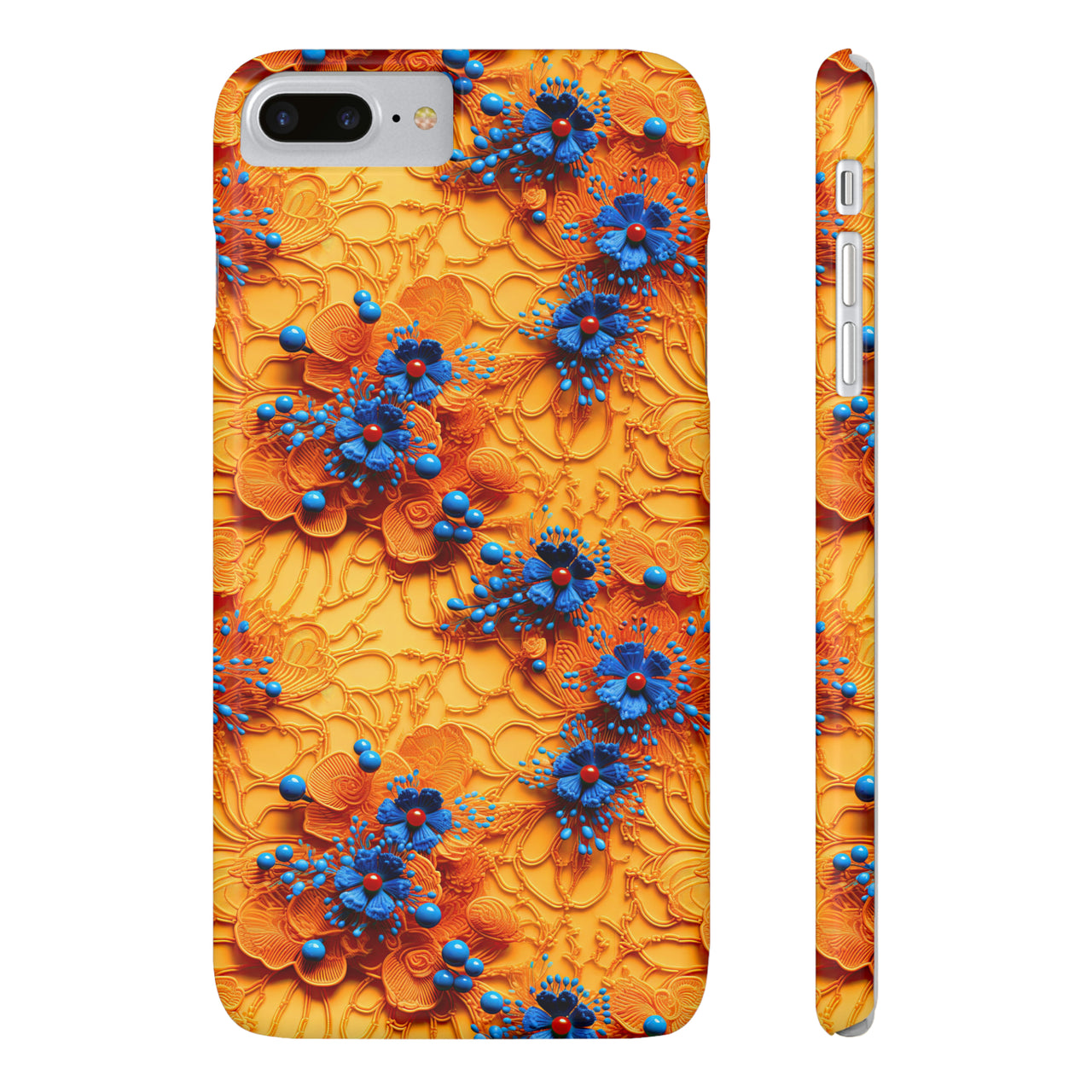 Royal Ryukyu Blossoms - Slim Phone Cases for iPhone 8 and iPhone 8 Plus (Also fits iPhone 7 and 7 Plus)