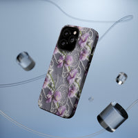 Thumbnail for Purple Sweet Pea MagSafe Tough Cases for iPhone 13, iPhone 13 Mini, iPhone 13 Pro, and iPhone 13 Pro Max.