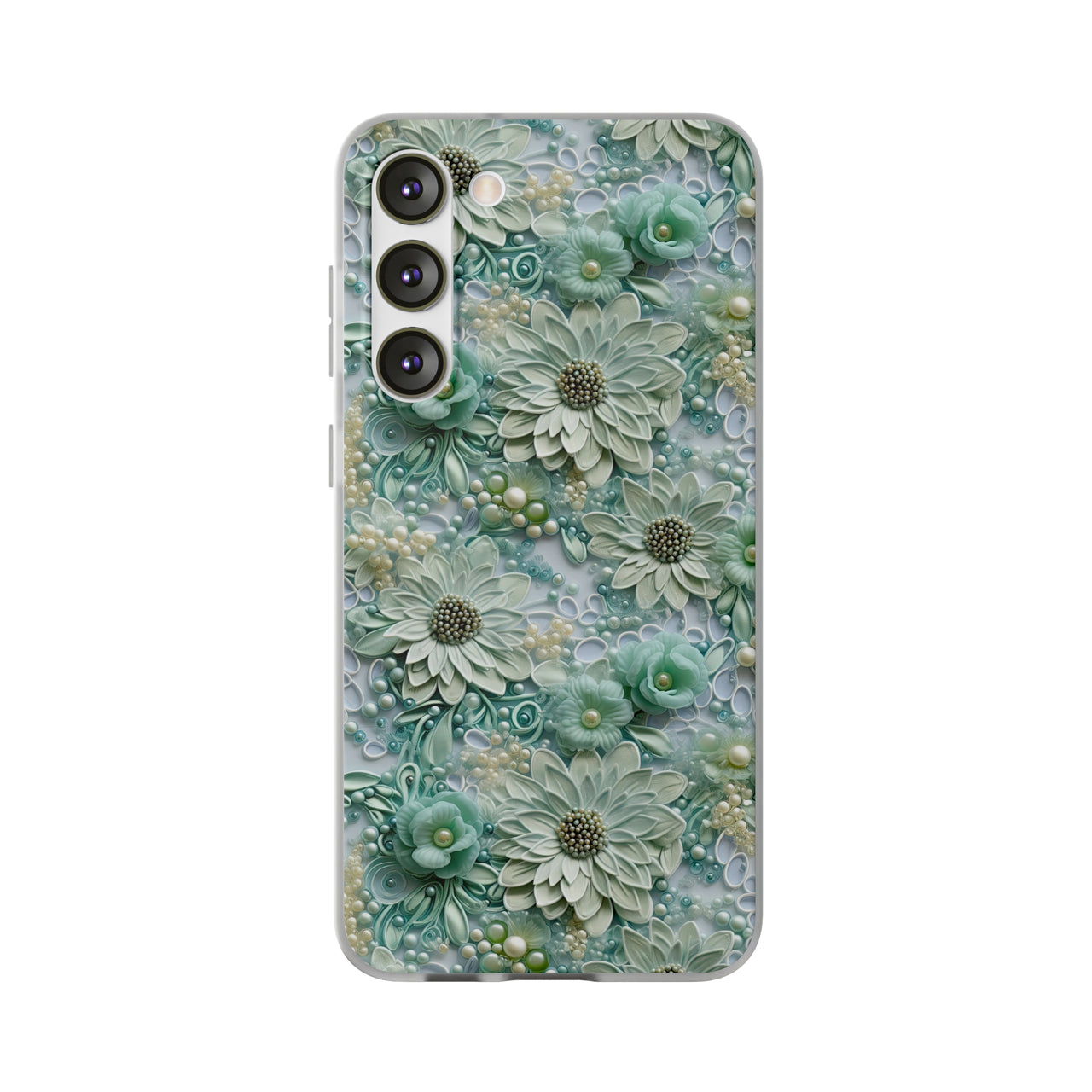 Teal Petals - Flexi Cases for Samsung Galaxy S23, Samsung Galaxy S23 Plus, and Samsung Galaxy S23 Ultra