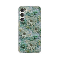 Thumbnail for Teal Petals - Flexi Cases for Samsung Galaxy S23, Samsung Galaxy S23 Plus, and Samsung Galaxy S23 Ultra