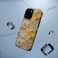 Thumbnail for Yellow Floral MagSafe Tough Cases for iPhone 13, iPhone 13 Mini, iPhone 13 Pro, and iPhone 13 Pro Max.