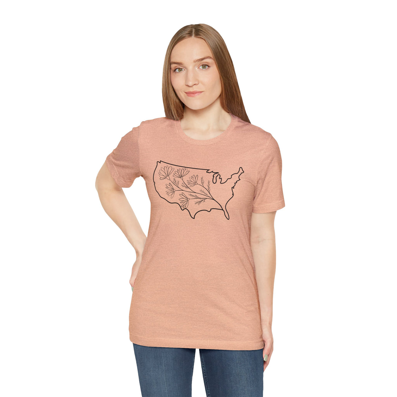 Map of the USA - Unisex Light Cotton T-Shirt