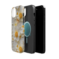 Thumbnail for Yellow and White Floral MagSafe Tough Cases for iPhone 14, iPhone 14 Pro, iPhone 14 Plus, and iPhone 14 Pro Max