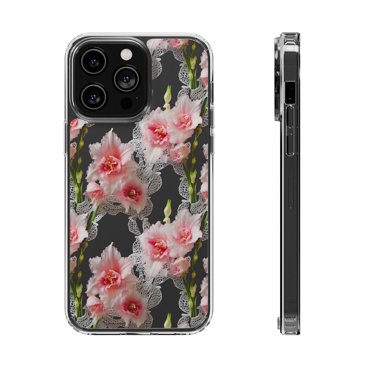 *Clear Case* Gladioli Garden - iPhone 14, iPhone 14 Pro, iPhone 14 Plus, iPhone 14 Pro Max - Supports Wireless Charging