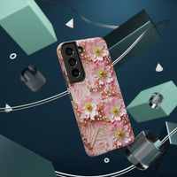 Thumbnail for Gold-Kissed Flowers on Pink Lace - Impact-Resistant Case for Samsung Galaxy S22, Samsung Galaxy S22 Plus, and Samsung Galaxy S22 Ultra. Supports Wireless Charging.