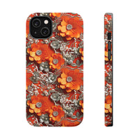 Thumbnail for Orange Petals in Silver Tapestry MagSafe Tough Cases for iPhone 14, iPhone 14 Pro, iPhone 14 Plus, and iPhone 14 Pro Max