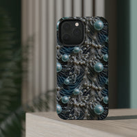 Thumbnail for Sea Foam Lace and Pearls MagSafe Tough Cases for iPhone 13, iPhone 13 Mini, iPhone 13 Pro, and iPhone 13 Pro Max.