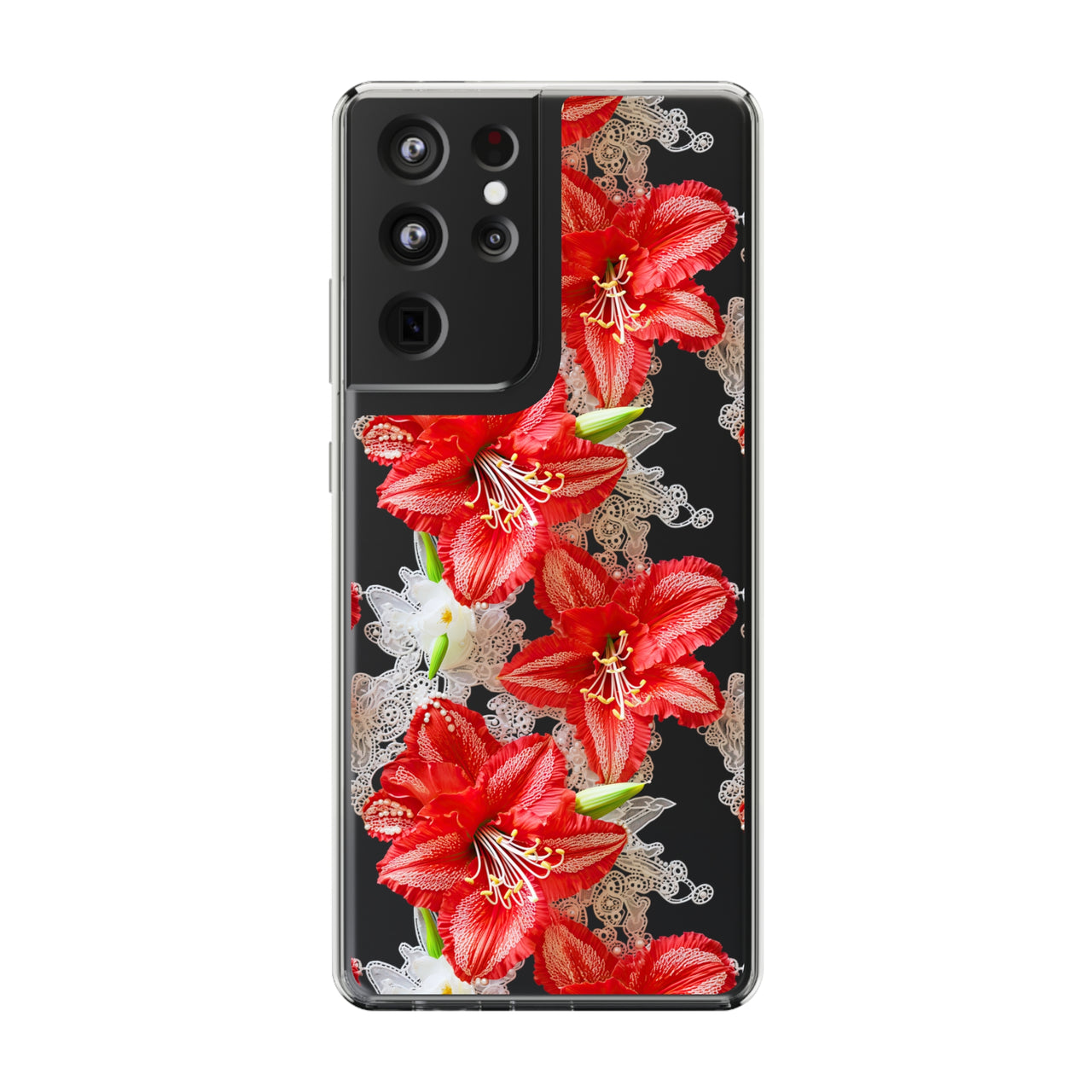 *Clear Case* Enchanting Amaryllis - Samsung Galaxy S21, Samsung Galaxy S21 Plus, Samsung Galaxy S21 Ultra - Supports Wireless Charging