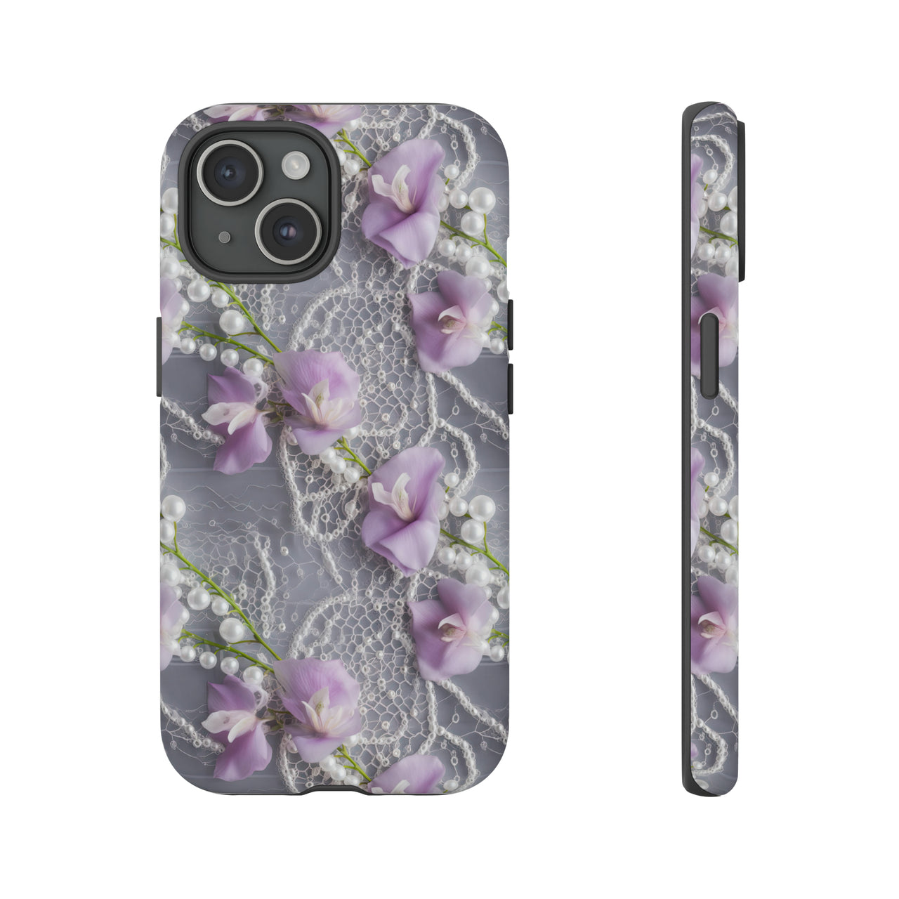 Purple Sweet Pea Tough Case for iPhone 15, iPhone 15 Pro, iPhone 15 Plus, and iPhone 15 Pro Max