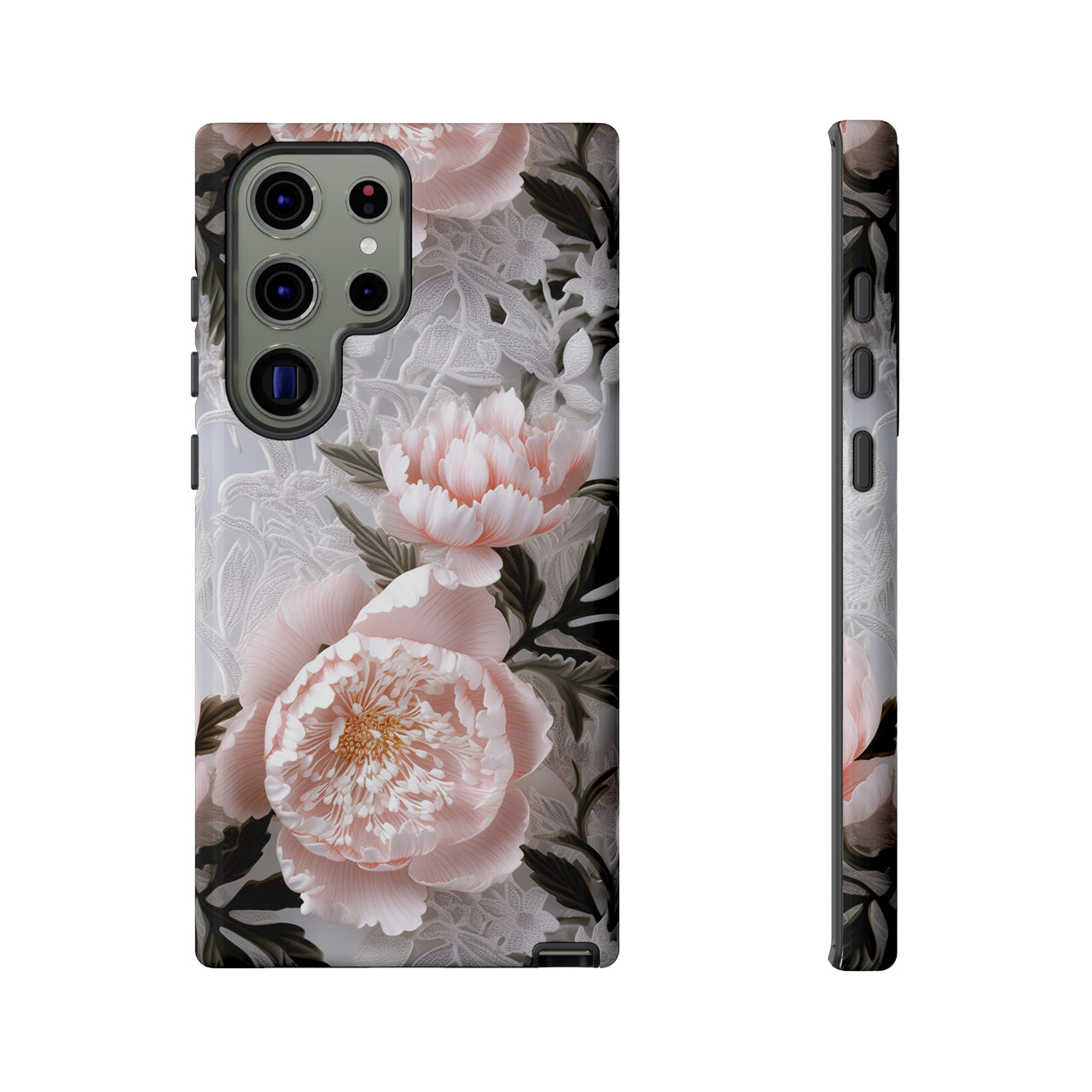 Pink Peony Tough Cases for Samsung Galaxy S23, Samsung Galaxy S23 Plus, and Samsung Galaxy S23 Ultra