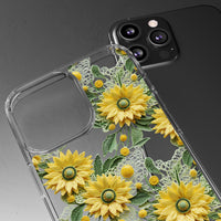 Thumbnail for *Clear Case* Whimsical Sunflowers - iPhone 13, iPhone 13 Mini, iPhone 13 Pro, iPhone 13 Pro Max - Supports Wireless Charging