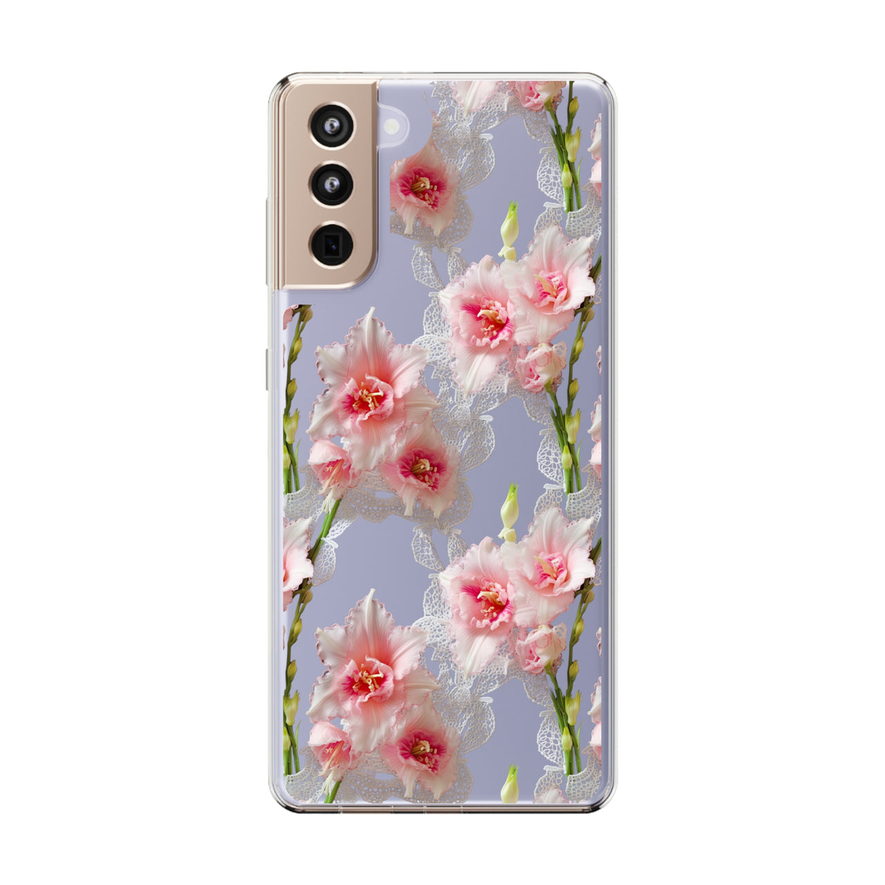 *Clear Case* Gladioli Garden - Samsung Galaxy S21, Samsung Galaxy S21 Plus, Samsung Galaxy S21 Ultra - Supports Wireless Charging