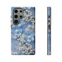 Thumbnail for Pearls and Lace on Baby Blue - Tough Case for Samsung Galaxy S23, Samsung Galaxy S23 Plus, and Samsung Galaxy S23 Ultra