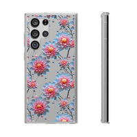 Thumbnail for *Clear Case* Pink and Blue Glass Flowers - Samsung Galaxy S22, Samsung Galaxy S22 Plus, Samsung Galaxy S22 Ultra - Supports Wireless Charging