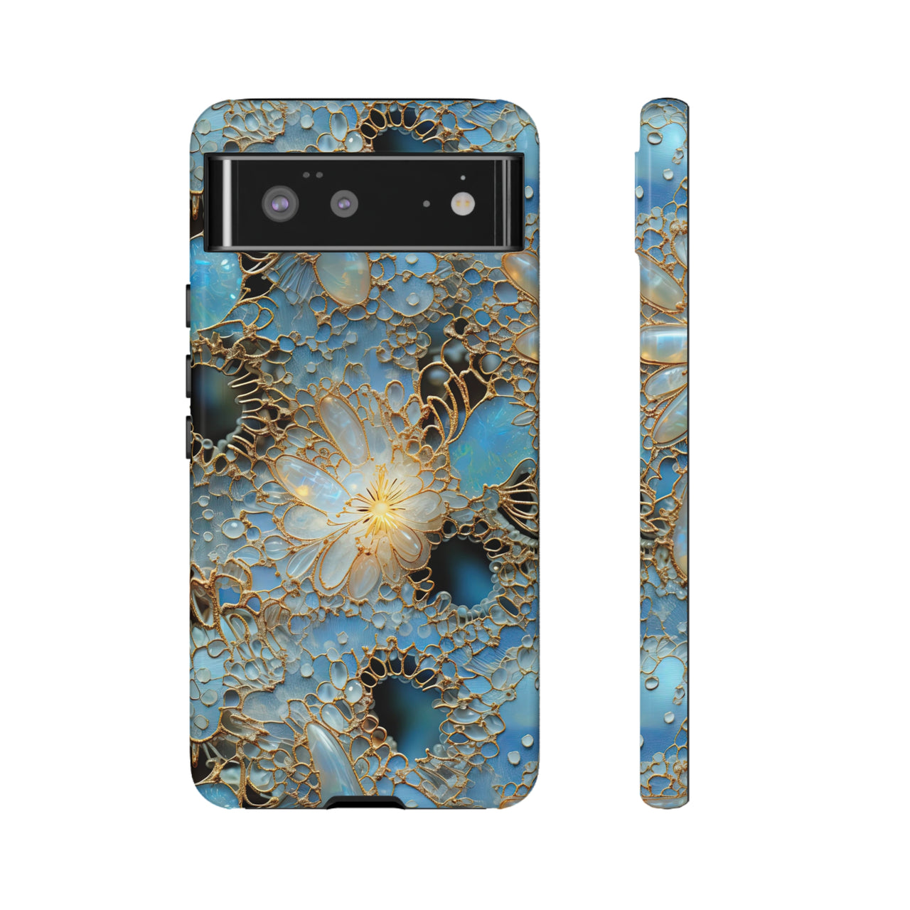 Gemstones and Gold Lace Tough Cases for Google Pixel 6 and Google Pixel 6 Pro