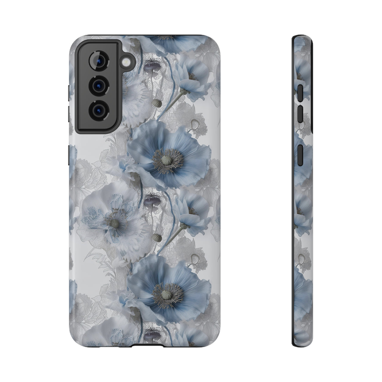 Himalayan Blue Poppy Impact-Resistant Cases for Samsung Galaxy S21, Samsung Galaxy S21 Plus, and Samsung Galaxy S21 Ultra. Supports Wireless Charging.