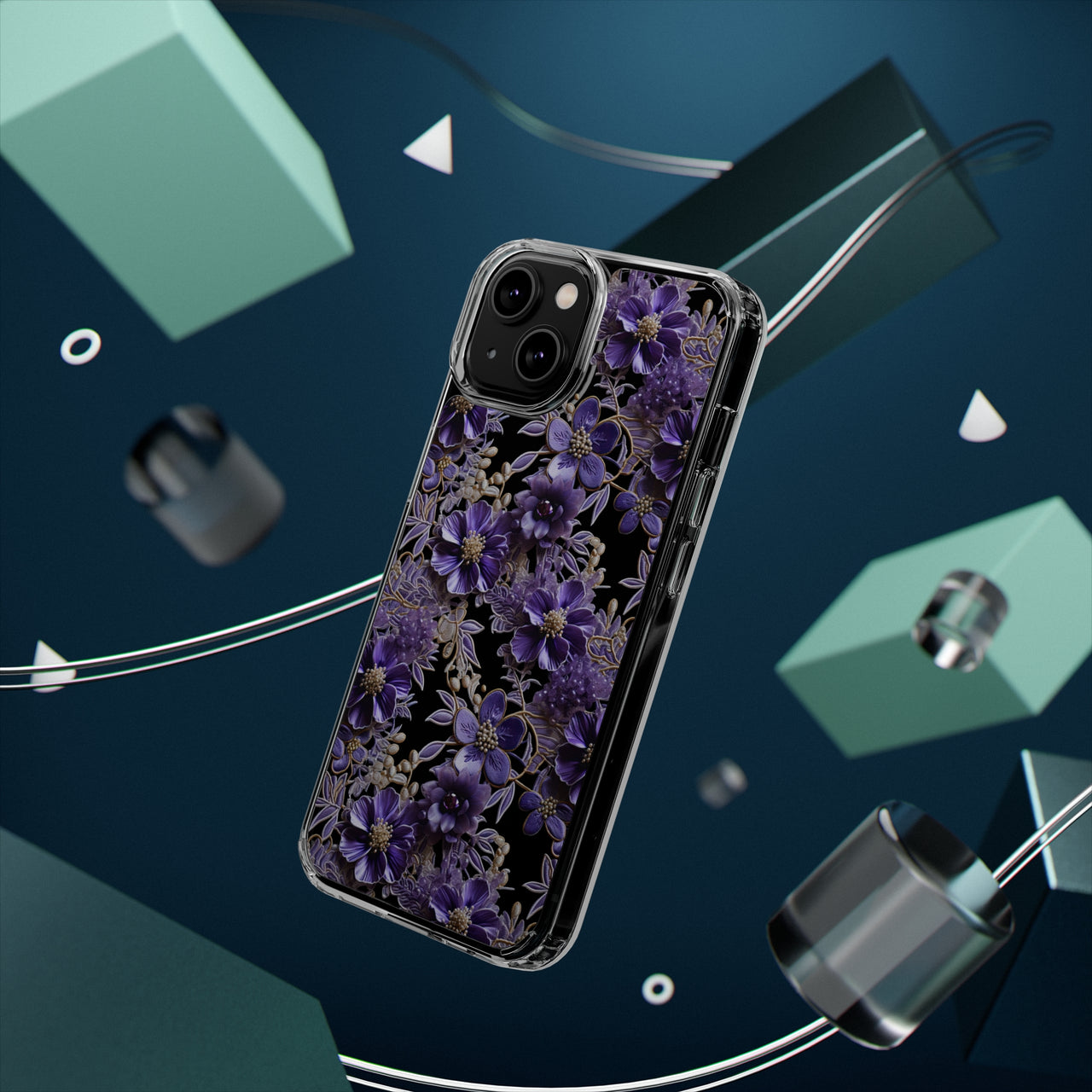 *Clear Case* Violet Meadow - iPhone 14, iPhone 14 Pro, iPhone 14 Plus, iPhone 14 Pro Max - Supports Wireless Charging