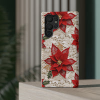 Thumbnail for Christmas Poinsettia Impact-Resistant Cases for Samsung Galaxy S22, Samsung Galaxy S22 Plus, and Samsung Galaxy S22 Ultra. Supports Wireless Charging.