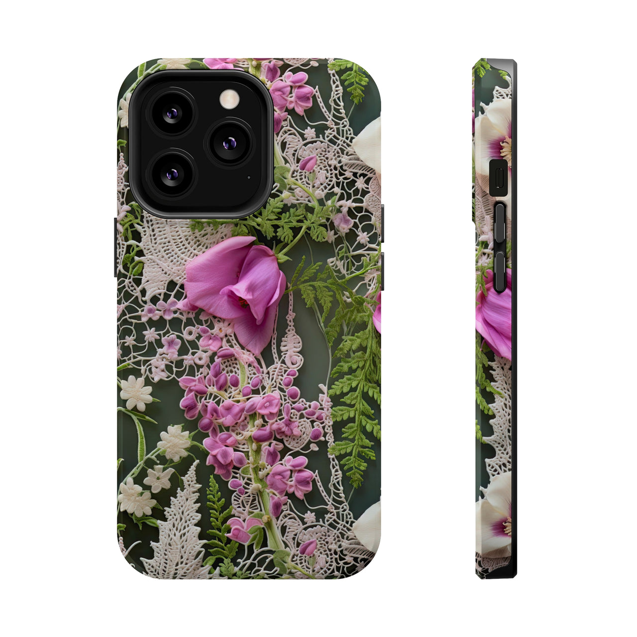 Woodland Whispers MagSafe Tough Cases for iPhone 13, iPhone 13 Mini, iPhone 13 Pro, and iPhone 13 Pro Max.