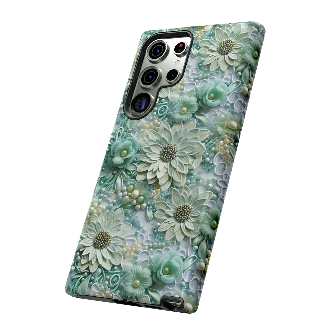 Teal Petals - Tough Case for Samsung Galaxy S23, Samsung Galaxy S23 Plus, and Samsung Galaxy S23 Ultra