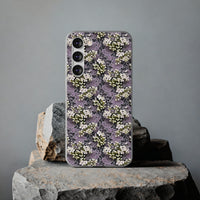 Thumbnail for White Flowers on a Purple Bed - Flexi Cases for Samsung Galaxy S23, Samsung Galaxy S23 Plus, and Samsung Galaxy S23 Ultra