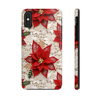 Thumbnail for Christmas Poinsettia Tough Phone Cases for iPhone X, iPhone XR, iPhone XS, and iPhone XS MAX. Supports Wireless Charging.