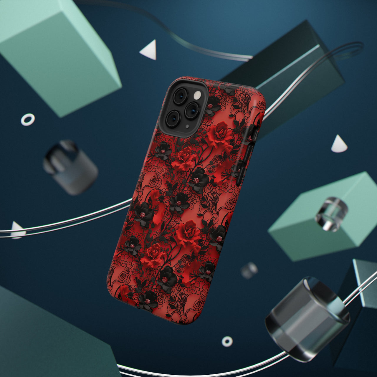 Gothic Rose Impact-Resistant Cases for iPhone 11, iPhone 11 Pro, and iPhone 11 Pro Max. Supports Wireless Charging.