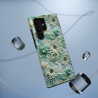 Thumbnail for Teal Petals - Impact-Resistant Case for Samsung Galaxy S22, Samsung Galaxy S22 Plus, and Samsung Galaxy S22 Ultra. Supports Wireless Charging.