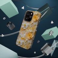 Thumbnail for Yellow Floral MagSafe Tough Cases for iPhone 13, iPhone 13 Mini, iPhone 13 Pro, and iPhone 13 Pro Max.