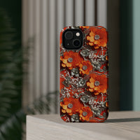 Thumbnail for Orange Petals in Silver Tapestry MagSafe Tough Cases for iPhone 14, iPhone 14 Pro, iPhone 14 Plus, and iPhone 14 Pro Max