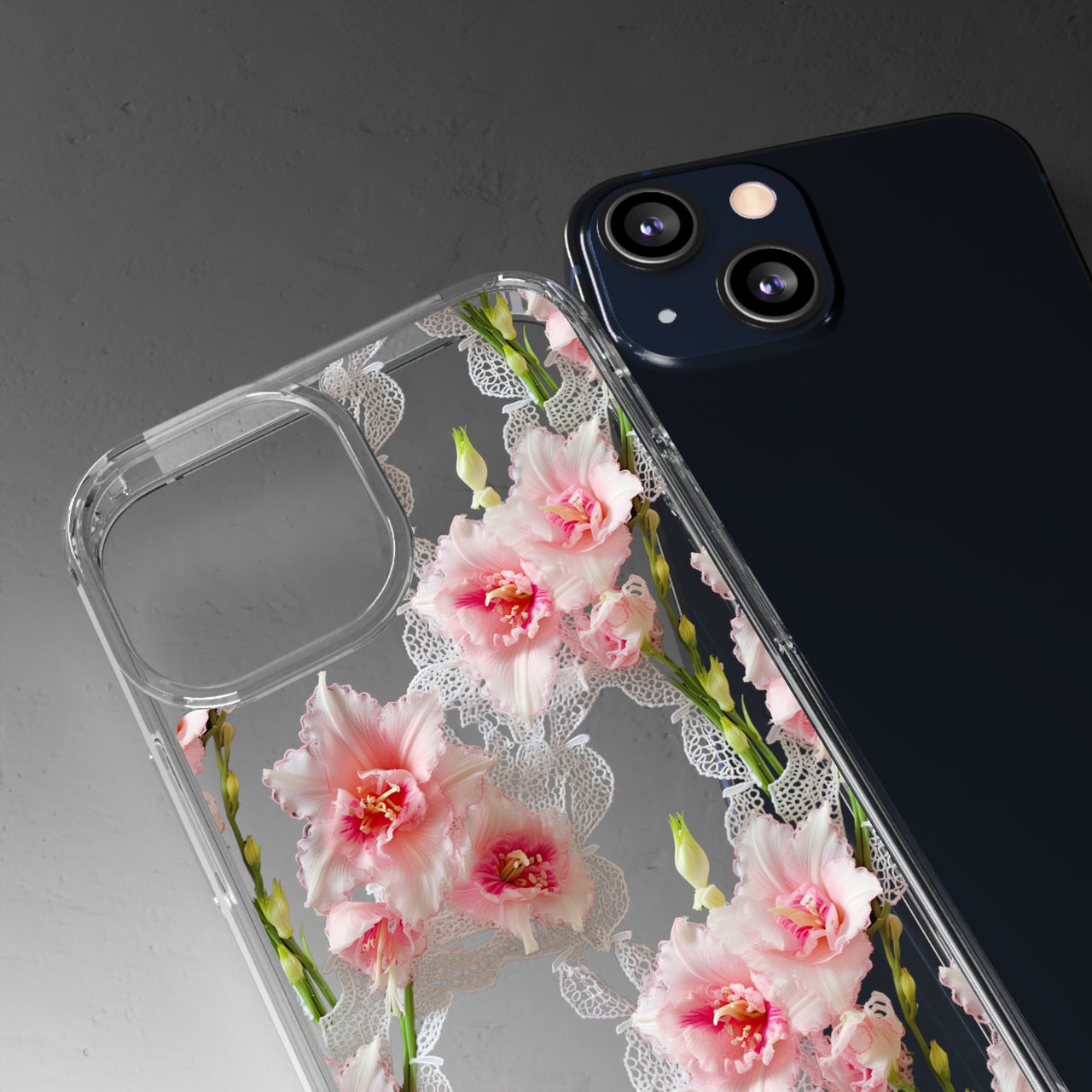 *Clear Case* Gladioli Garden - iPhone 13, iPhone 13 Mini, iPhone 13 Pro, iPhone 13 Pro Max - Supports Wireless Charging