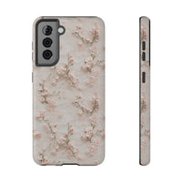 Thumbnail for White Lace and Cherry Blossoms Impact-Resistant Cases for Samsung Galaxy S21, Samsung Galaxy S21 Plus, and Samsung Galaxy S21 Ultra. Supports Wireless Charging.