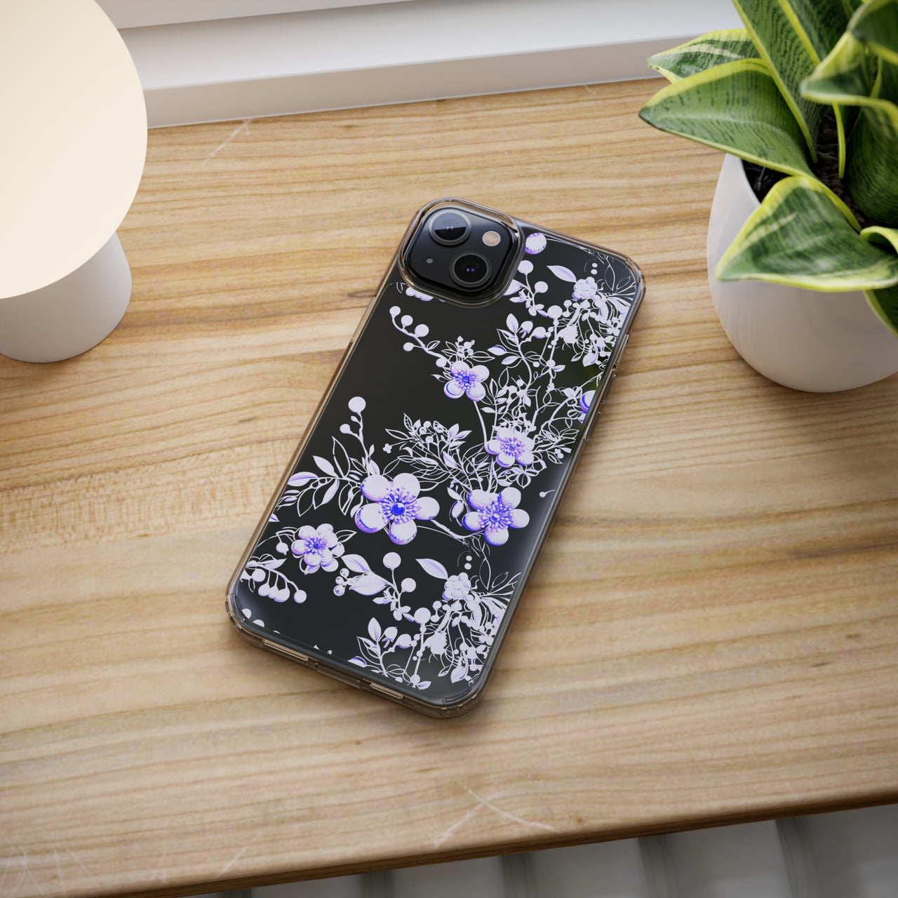 *Clear Case* Purple Petals - iPhone 14, iPhone 14 Pro, iPhone 14 Plus, iPhone 14 Pro Max - Supports Wireless Charging