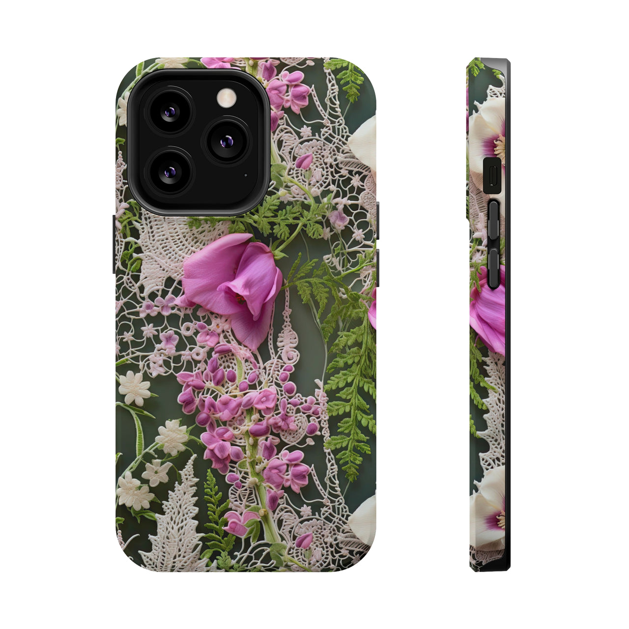 Woodland Whispers MagSafe Tough Cases for iPhone 13, iPhone 13 Mini, iPhone 13 Pro, and iPhone 13 Pro Max.