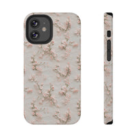 Thumbnail for White Lace and Cherry Blossoms Impact-Resistant Case for iPhone 12, iPhone 12 Mini, iPhone 12 Pro, and iPhone 12 Pro Max. Supports Wireless Charging.