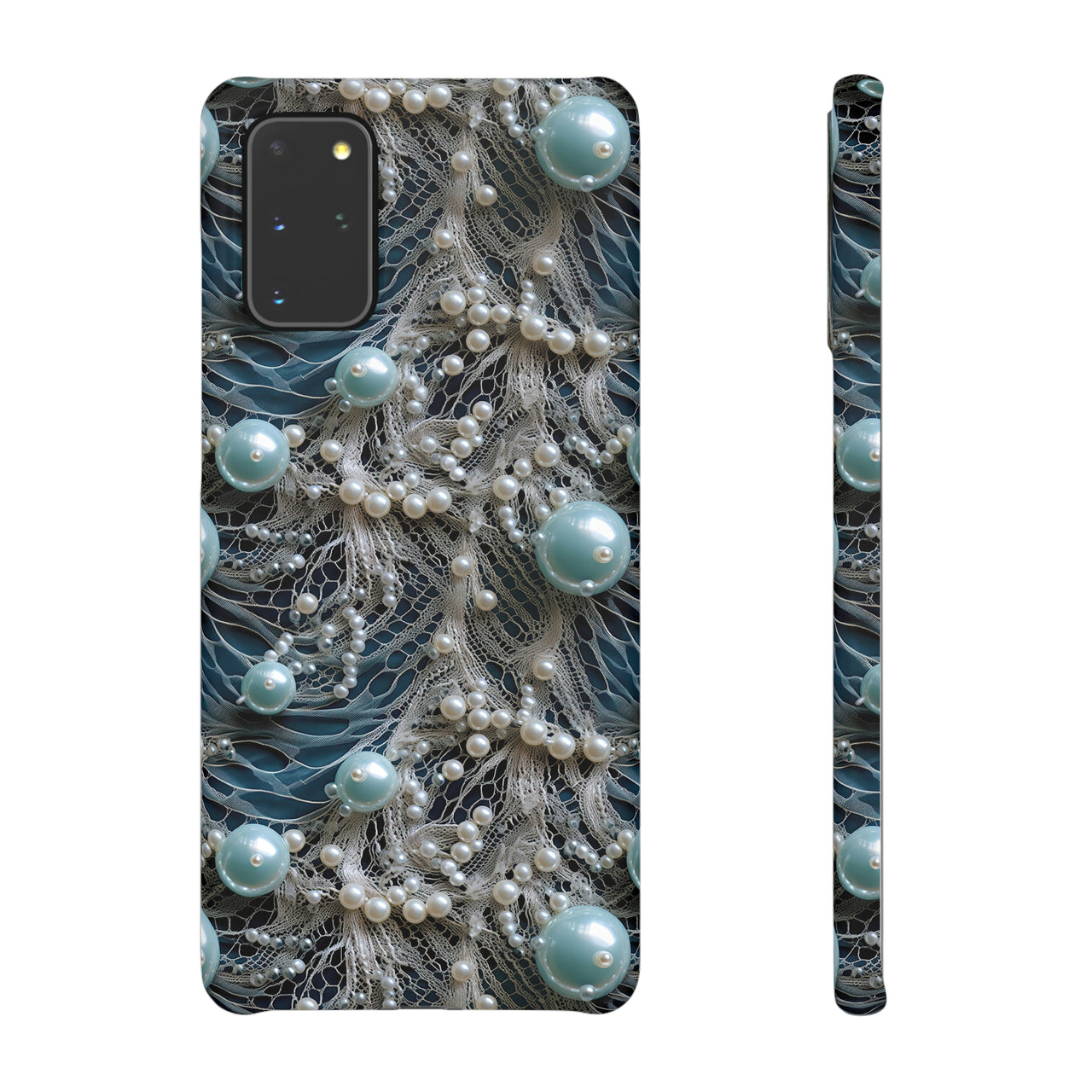 Sea Foam Lace and Pearls - Snap Case for Samsung Galaxy S20, Samsung Galaxy S20+, Samsung Galaxy S20 Ultra, & Samsung Galaxy S20 FE