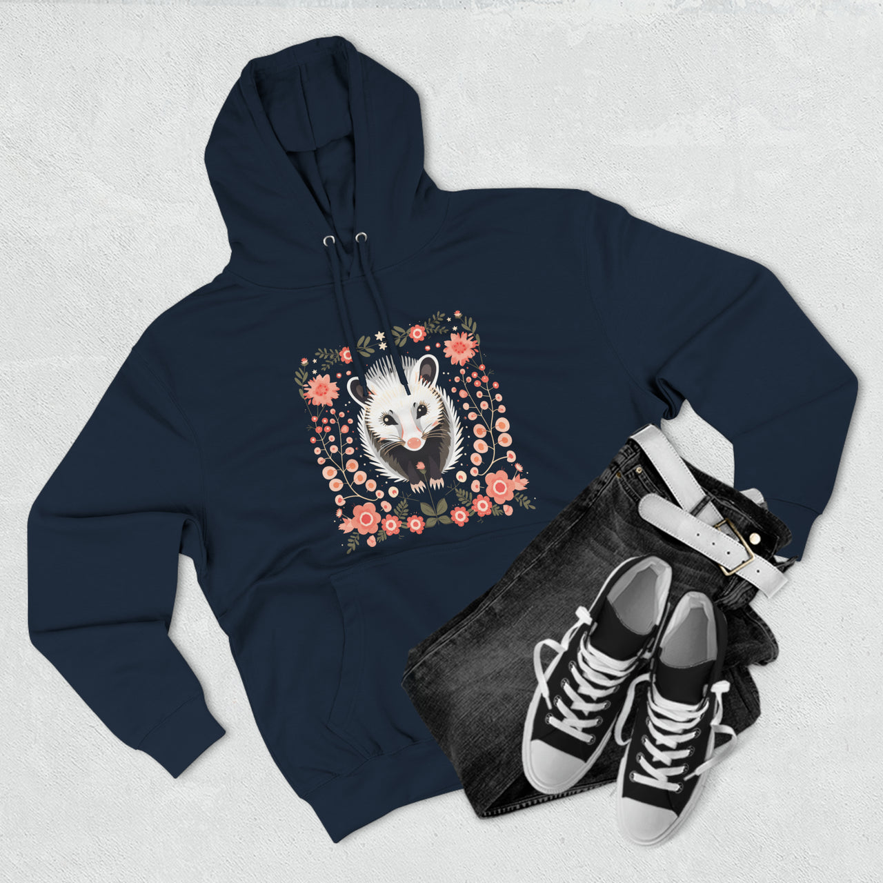 Cozy Craft Opossum Three-Panel Fleece Hoodie